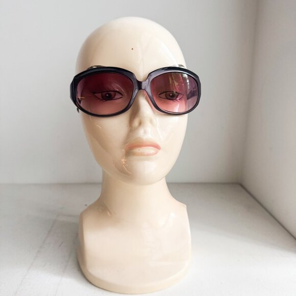 Oliver Peoples " La Donna" Oval Wrap Around Burgundy Purple Sunglasses - Picture 1 of 10